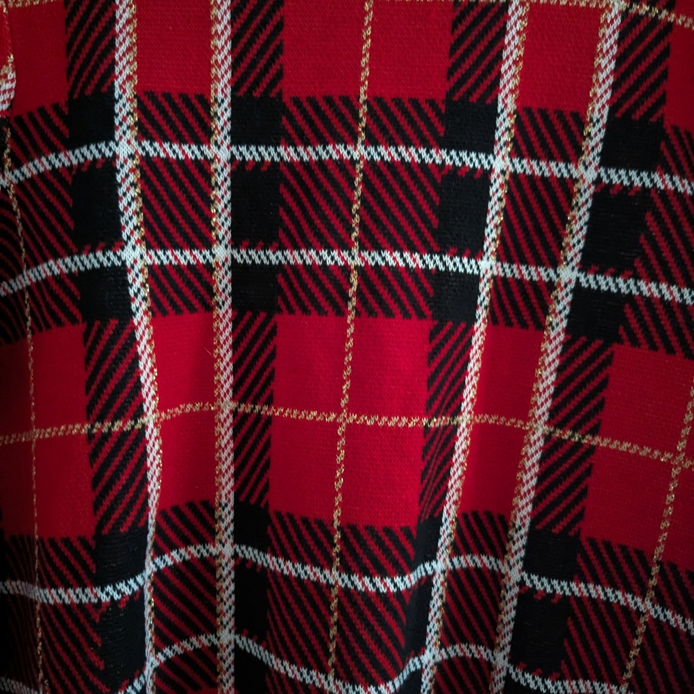 Charter Club Red Tartan Plaid Sweater Womens Large Holiday Crewneck Pullover - Picture 3 of 5